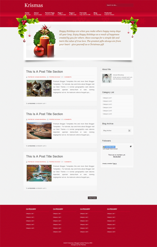 Krismas Blogger Template